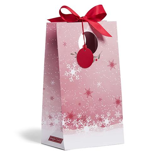 Levně Yankee Candle – vánoční dárková taška se stuhou Snow Globe Wonderland, 10 x 15 x 26 cm