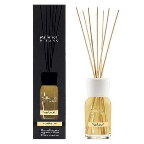 Levně Millefiori Milano Natural Honey & Sea Salt Med a mořská sůl Difuzér 100 ml + 7 stébel v délce 25 cm