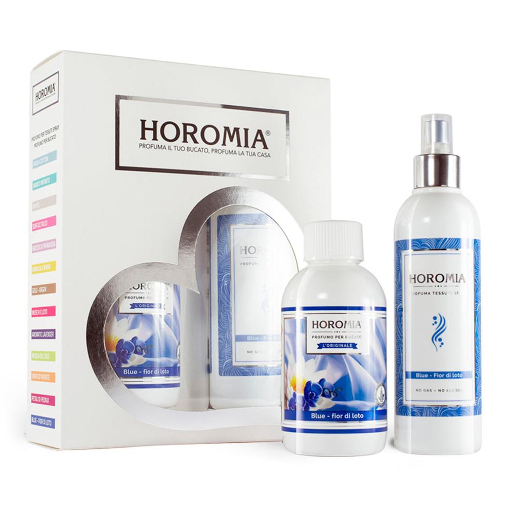 Horomia Kazeta Horotwins Blue parfém na prádlo 250 ml + parfémový sprej na textil 250 ml