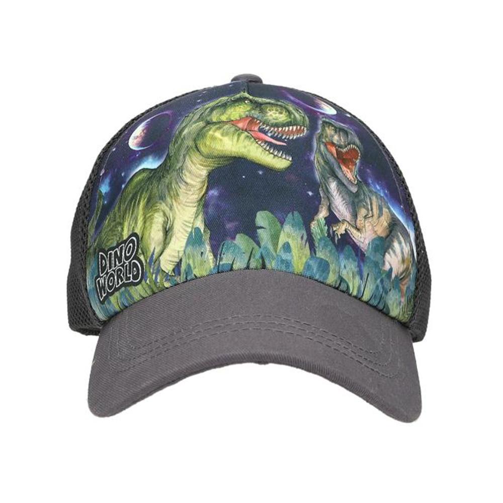 Dino World Galaxy Parádní od Dino World s potiskem dvou Tyrannosaurů na pozadí hvězdné oblohy. Síťovaná část a nastavitelný pásek vzadu.