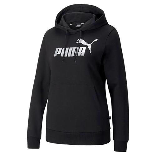 Puma dámská mikina ESS+ METALLIC LOGO HOODIE 849096-51 BLACK