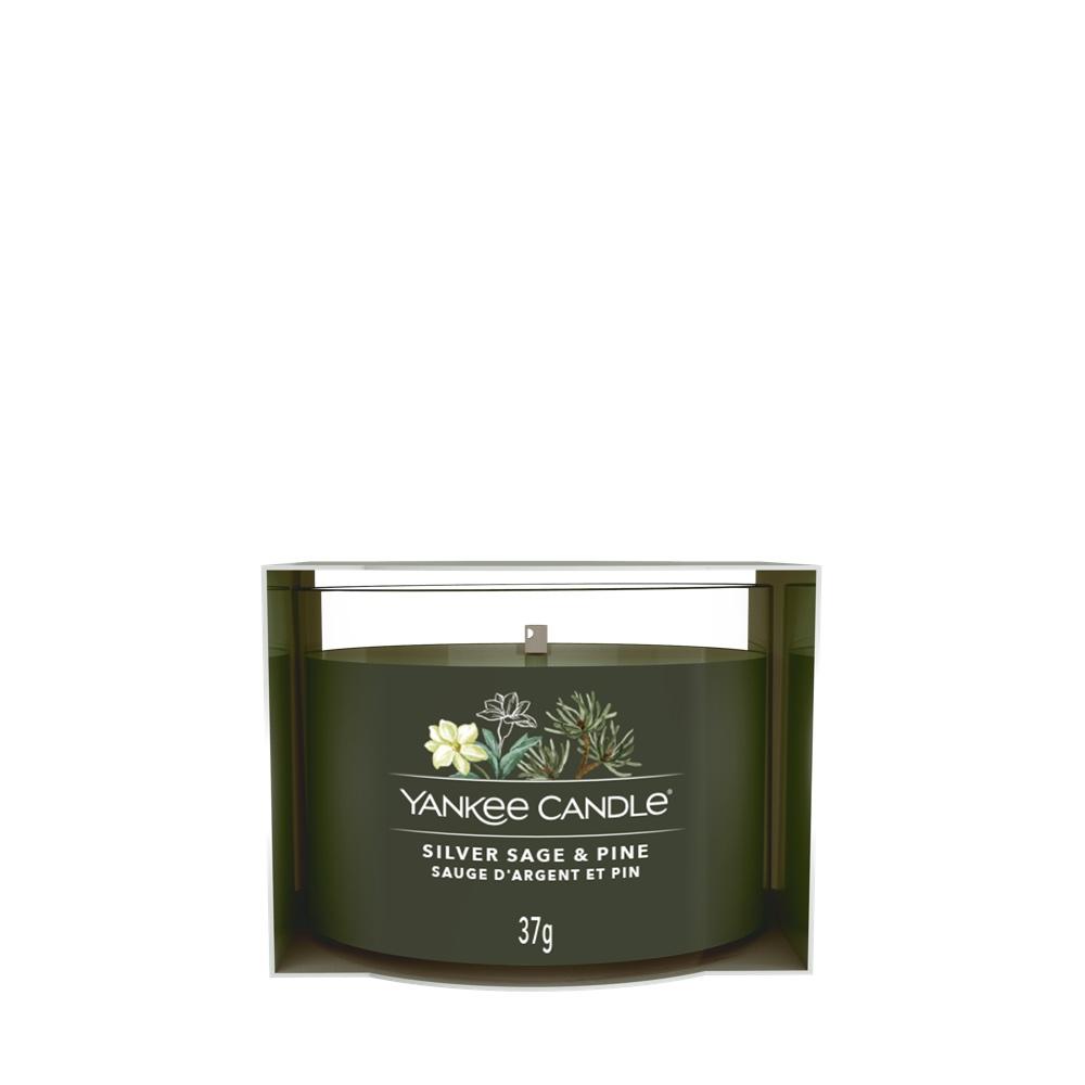 Svíčka Yankee Candle votivní ve skle, Silver Sage & Pine