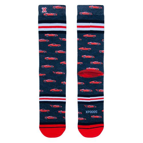 Pánské ponožky XPOOOS Supercar - Hravé pánské ponožky XPOOOS s výrazným motivem červeného sporťáka a prémiovou kvalitou. - 3422049
