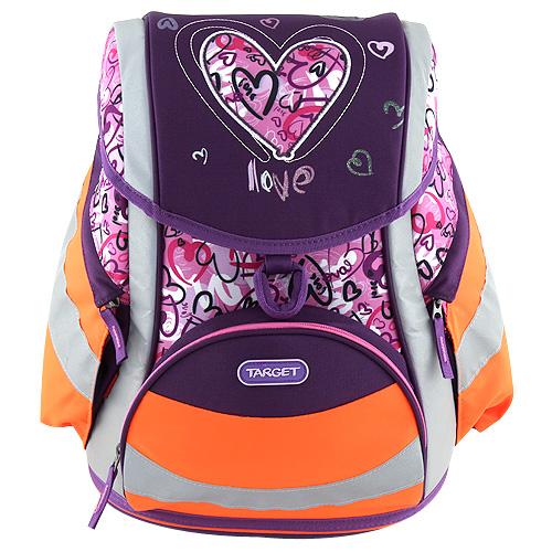 Target aktovka Srdce reflexní fialová