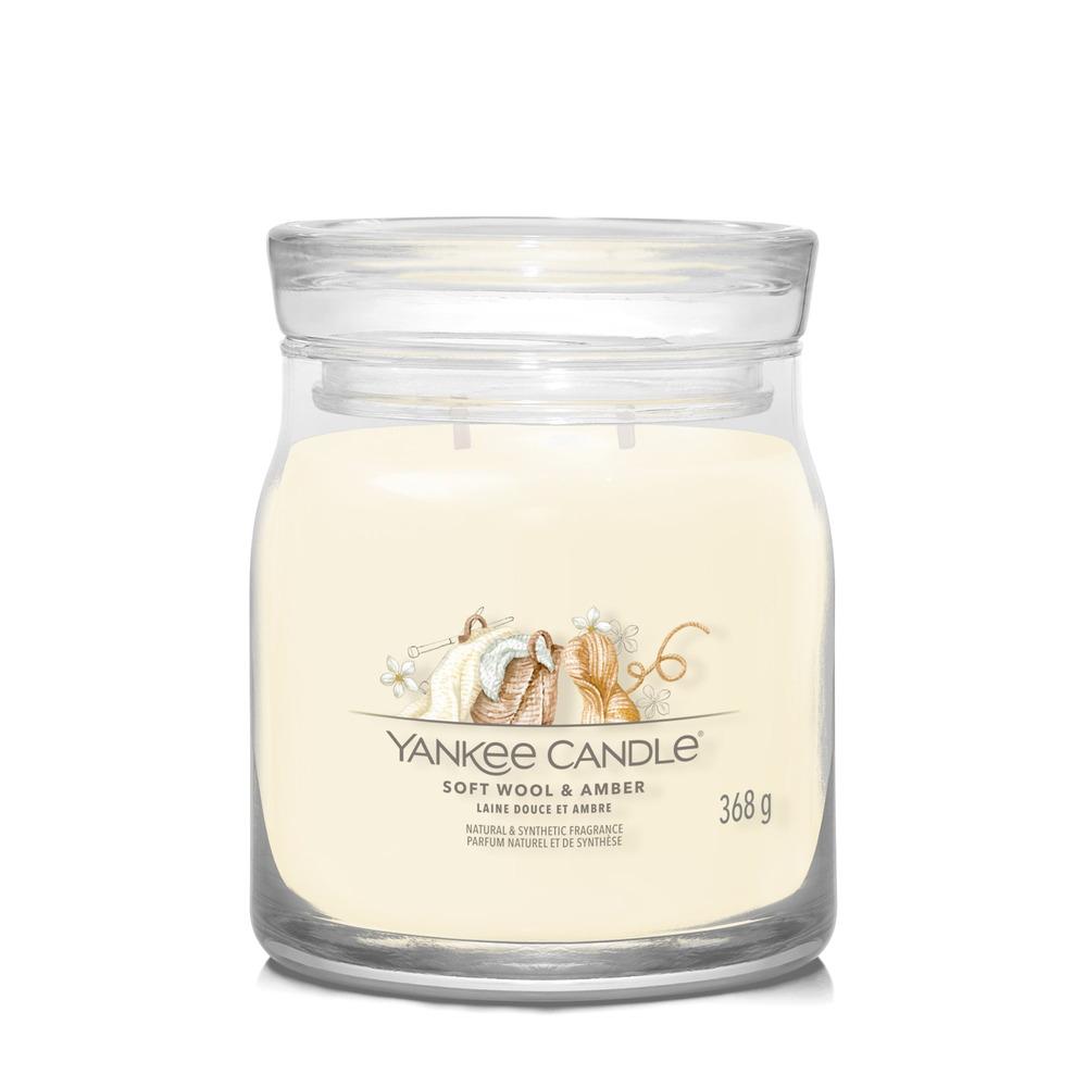 Svíčka Yankee Candle Signature střední, Soft Wool & Amber