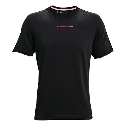 UA RIVAL TERRY AMP SS CREW-BLK