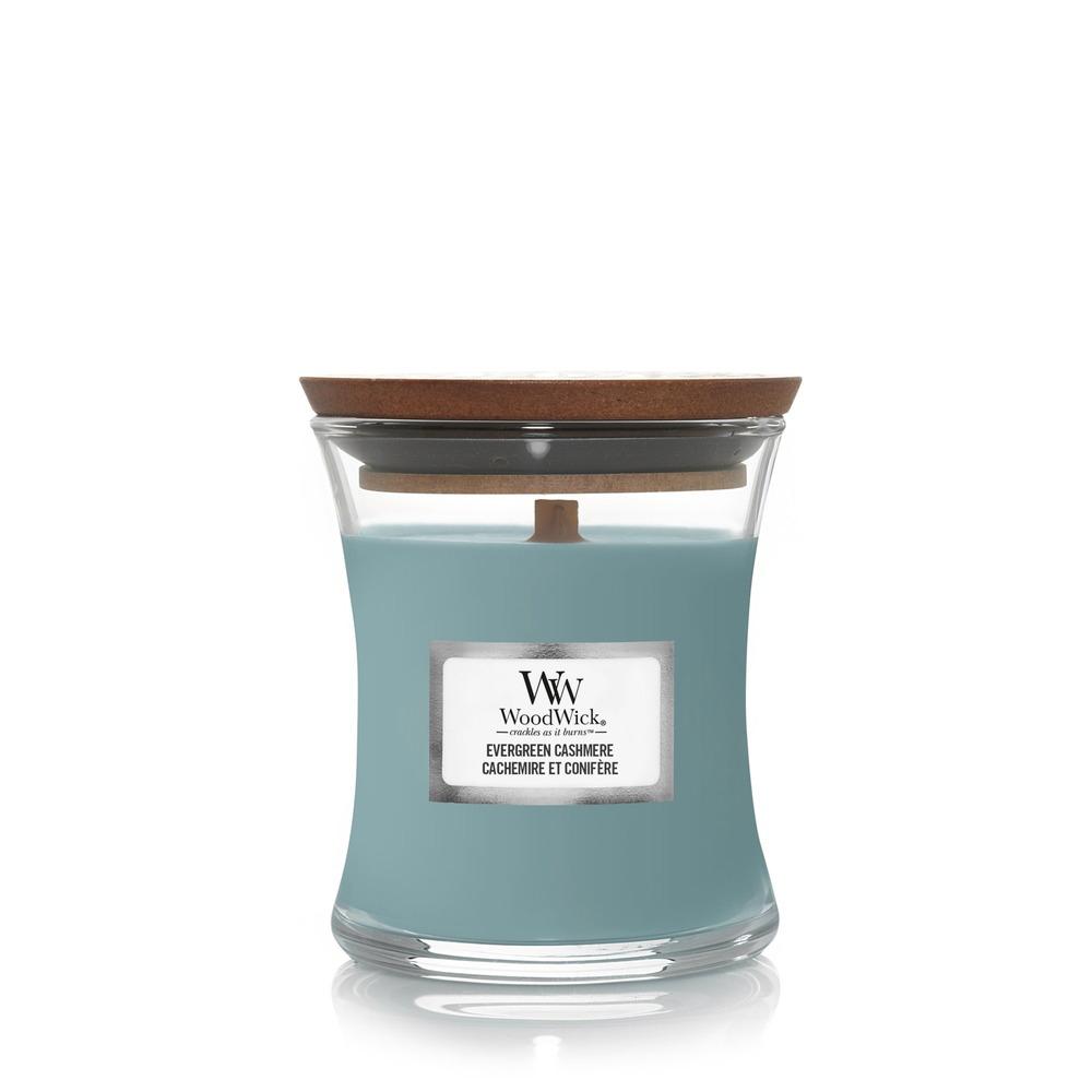 Svíčka WoodWick malá, Evergreen Cashmere
