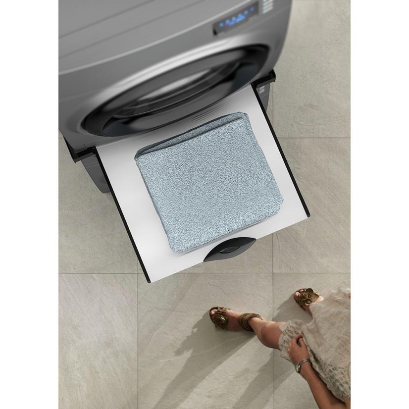 Universal adapter between the handle and the dryer with a wooden shelf Meliconi Torre DARK 656128 black