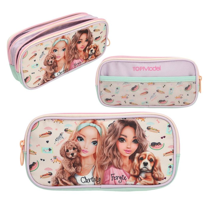 Top Model Sunny Dog Two-Compartment Pencil Case