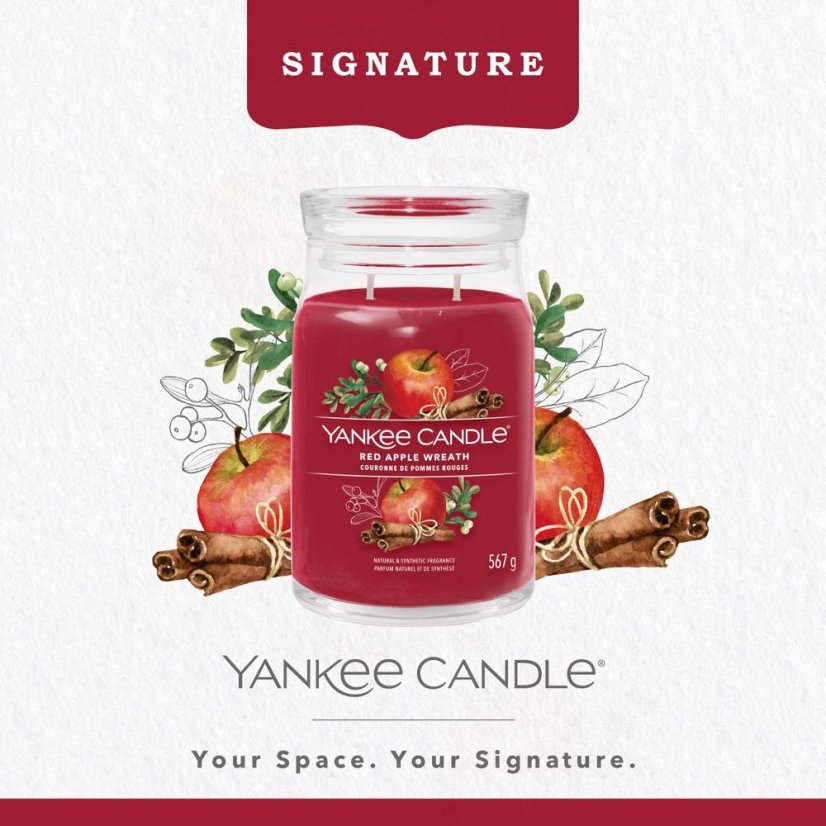 Duża świeca Yankee candle Signature, Red Apple Wreath