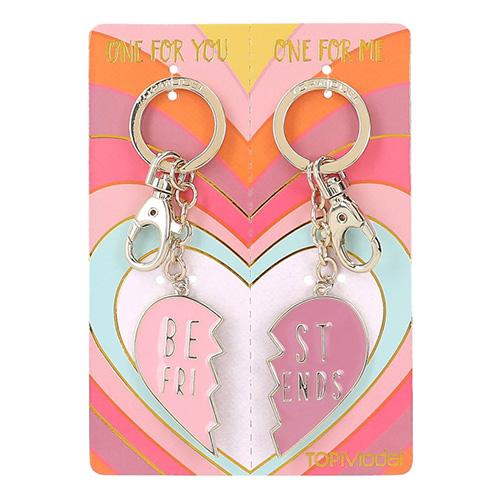 Prívesok s karabínkou v tvare srdca Top Model Best Friends, ružová
