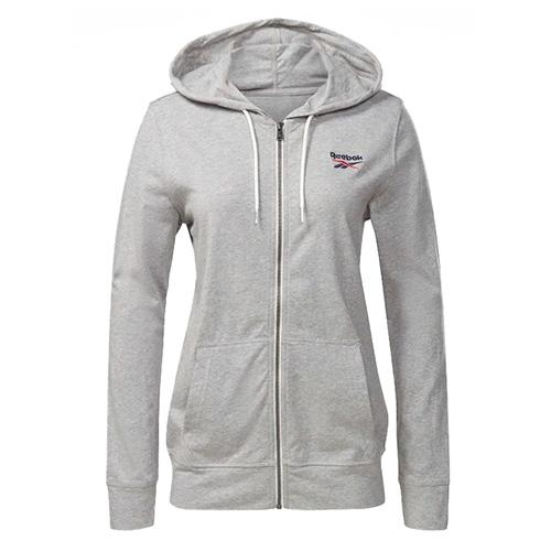 Mikina Reebok Identity Jersey Full Zip - Barva: Šedá, Velikost: XS
