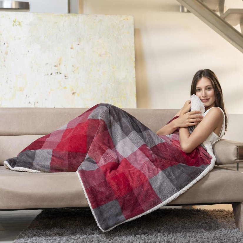 Heizdecke Imetec Adapto Tartan 16715 rot