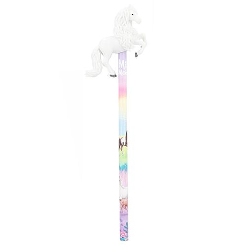 Ceruzka so slečnou Melody, bielym koňom s dlhou hrivou