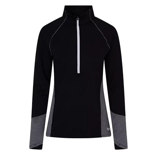 Under Armour ColdGear 1/2 Zip Damen-T-Shirt - Farbe: Schwarz, Größe: L