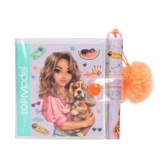 Top Model Sunny Dog Christy Mini Notebook and Pen, Beige