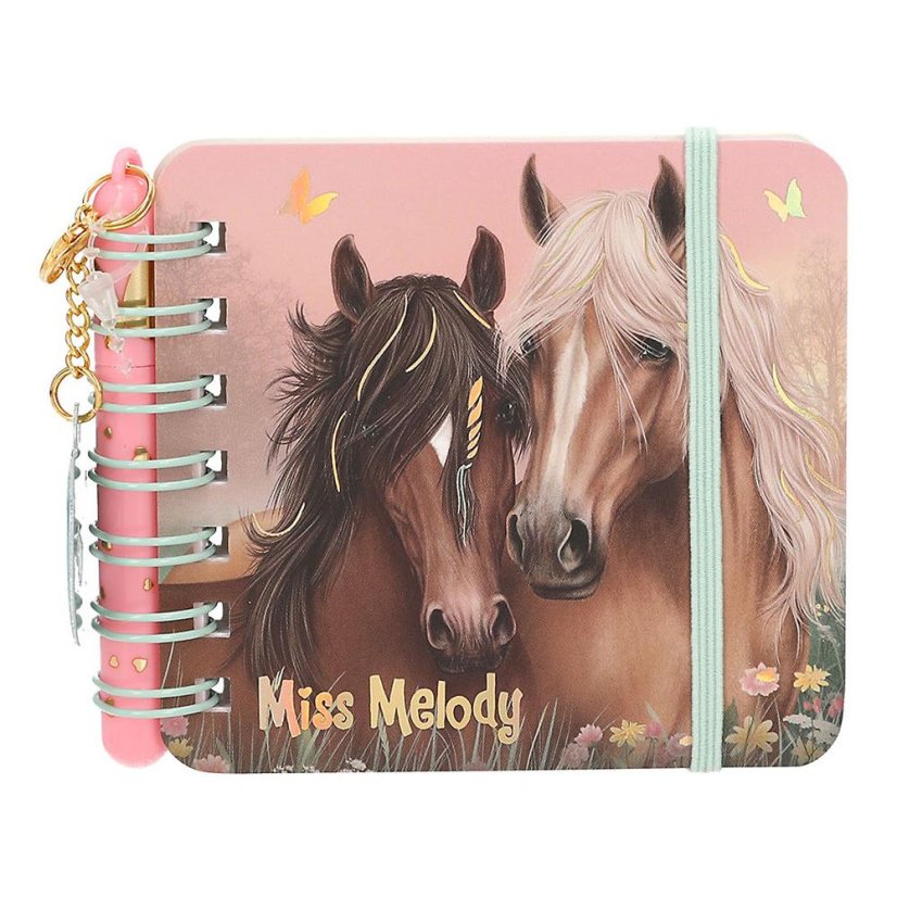 Miss Melody Mini Notebook with Ballpoint Pen, Pair of Horses