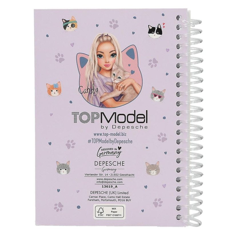 Spiral notebook with pages for Top Model designs