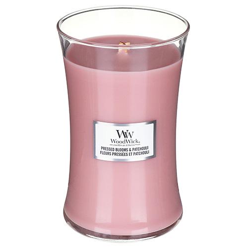 WoodWick-Kerze groß, Pressed Blooms & Patchouli