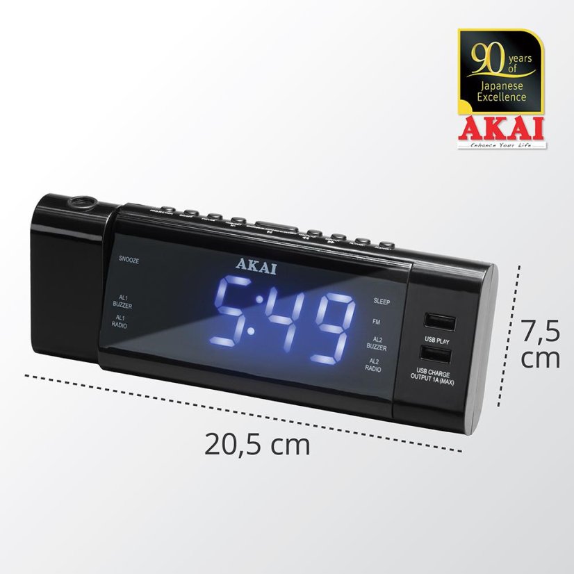 AKAI ACR-3888 čierny rádiobudík