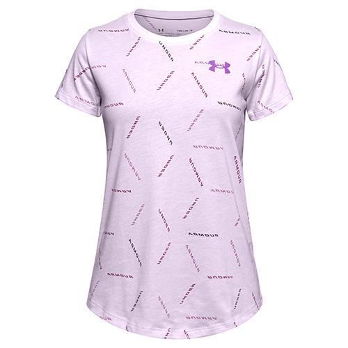 Dziewczęca koszulka Under Armour Twitch Multi Print SS - Kolor: Fioletowy, Rozmiar: 149-160
