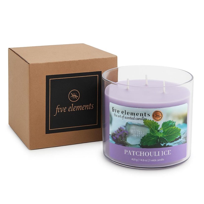 Five Elements Patchouli Ice scented candle, 420 g, 3 wicks