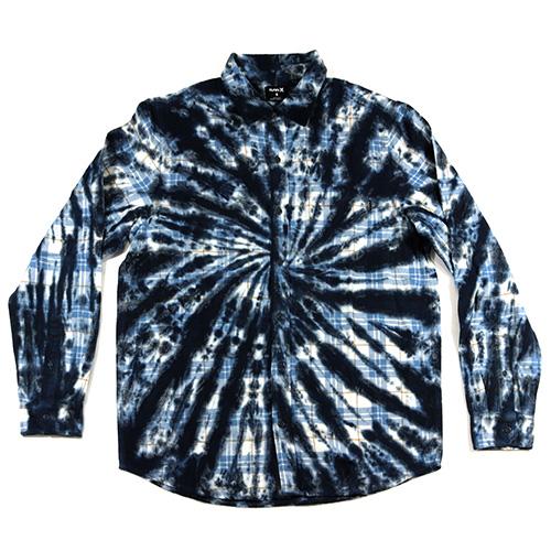 Pánska košeľa Hurley Portland Tie Dye - Farba: Modrá, Veľkosť: M