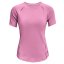 Under Armour Rush Scallop SS Damen-T-Shirt - Farbe: Rosa, Größe: L