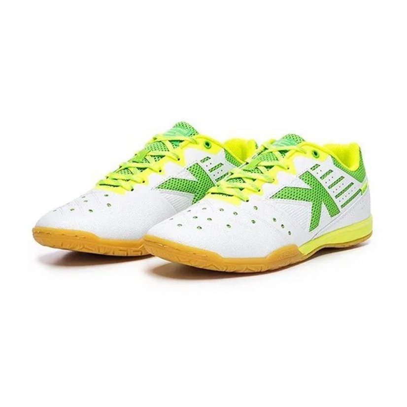 Sálová obuv Kelme Feline 6.0 - Barva: Bílá/zelená, Velikost: 38