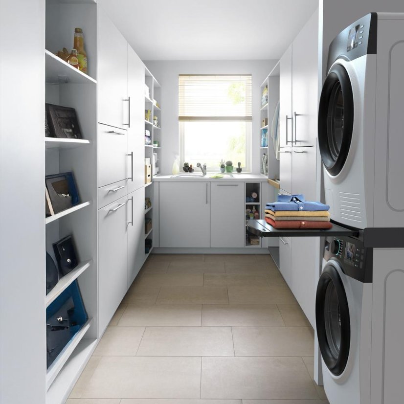 Zwischenstück für Waschmaschine und Wäschetrockner Meliconi 656136 Torre Black, schwarz