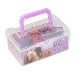 Büroartikel-Set im Mini-Koffer Miss Melody – violetter Griff