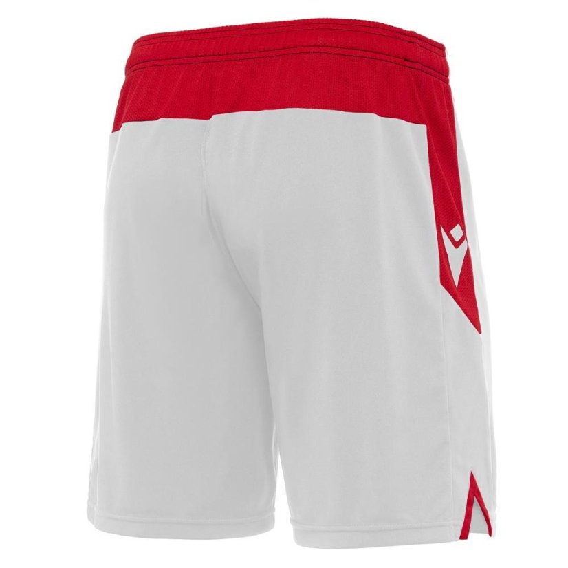 Macron Tempel Fußballshorts - Farbe: Weiß/Rot, Größe: XXS