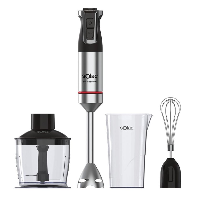 Solac Pro Chef 1501 hand blender with accessories, BA5618 stainless steel