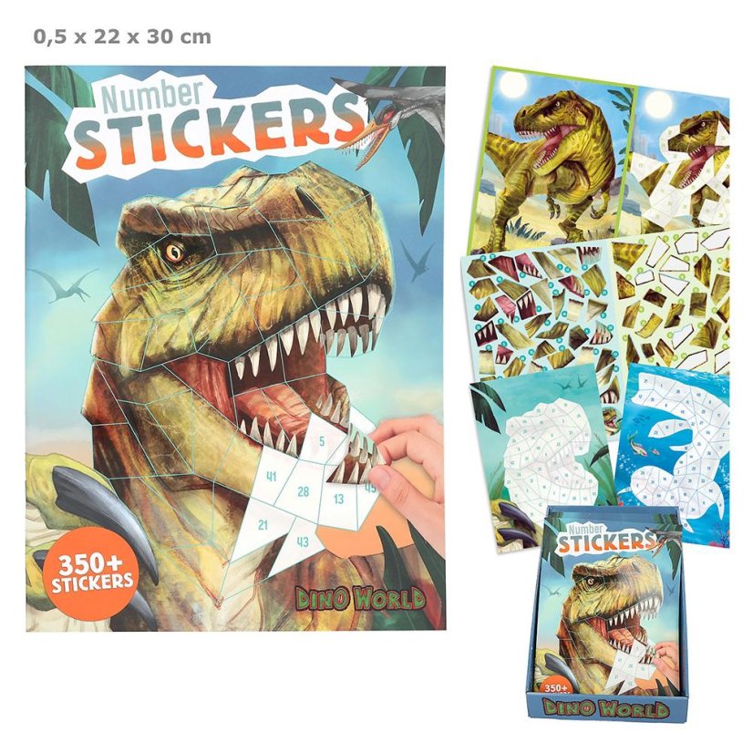 Creative notebook with Dino World Number Stickers