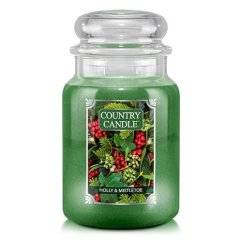Svíčka Country Candle velká, Holly and Mistletoe