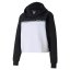 Damen-Sweatshirt Puma Amplified Cropped Hoodie - Farbe: Weiß/Schwarz, Größe: S