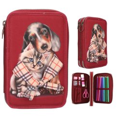 Dvoupatrový penál s výbavou Top Model Fur Ever Friends