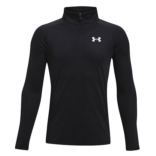 Jungen-T-Shirt Under Armour UA Tech 2.0 1/2 Zip - Farbe: Schwarz, Größe: 149-160