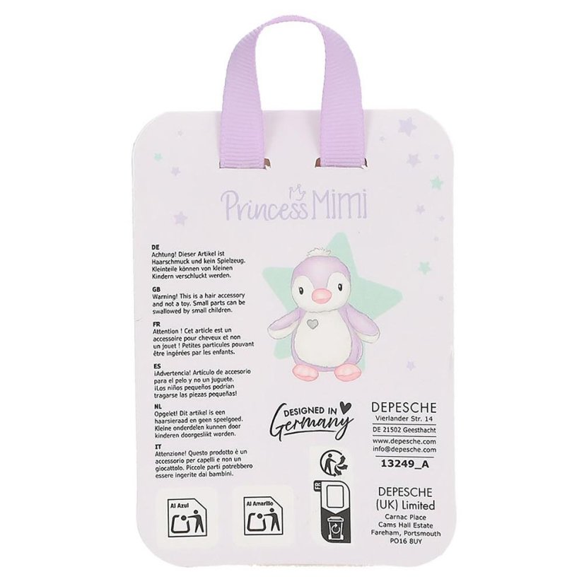 Princess Mimi glitter hair clips penguins