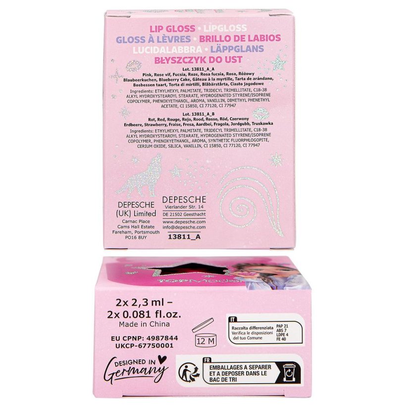 Set of lip glosses in a Top Model Beauty & Me case