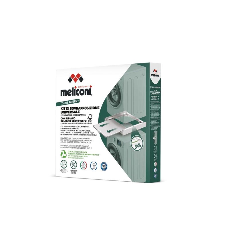 Meliconi 656129 Torre Green+ White Washer/Dryer Combo