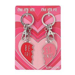 Top Model Best Friends heart-shaped carabiner pendant, red