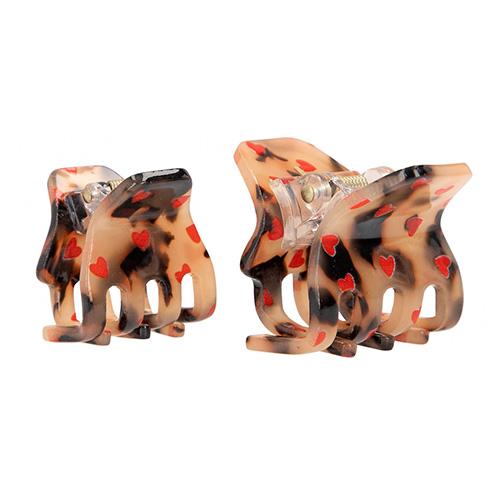 Princess Mimi Gepard & Hearts hair clips