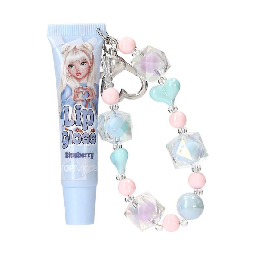 Top Model Glow to Go Lip Gloss with Bead Charm, Blueberry Scent
