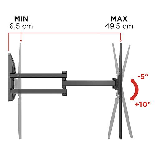 Meliconi FlatStyle FDRP 600 580471 black double rotation TV mount