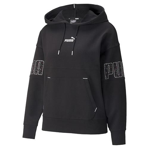 Damen-Sweatshirt Puma Power Colorblock Stardust Hoodie - Farbe: Schwarz, Größe: L