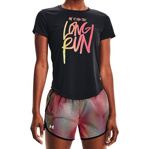 Dámské tričko Under Armour Long Run Graphic - Barva: Černá, Velikost: M