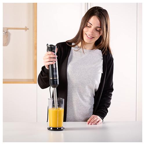Tyčový mixér s příslušenstvím Black+Decker BXHBA800E černý-nerez