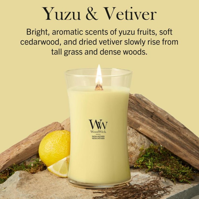 WoodWick Large Candle, Yuzu & Vetiver