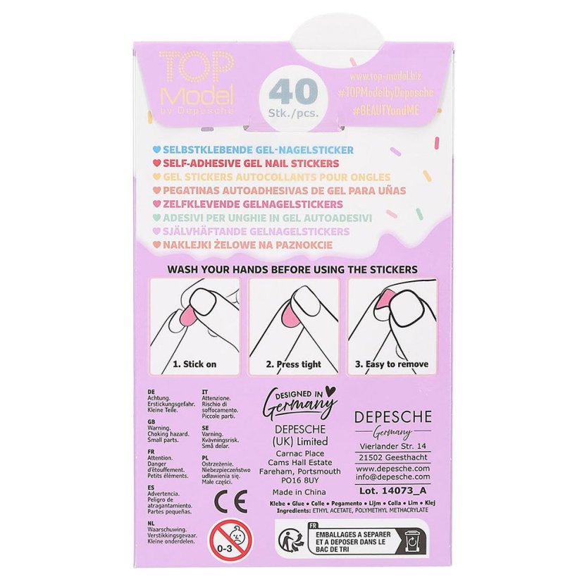 Top Model Beauty & Me Gel Nail Sticker Set, Christy